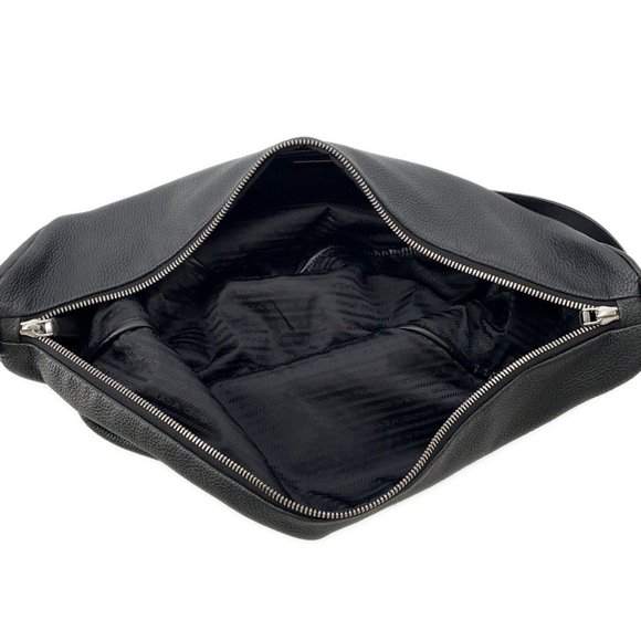 Prada Triangle Shoulder Bag, Leather, 2VY007, PRADA, Black - Picture 5 of 12